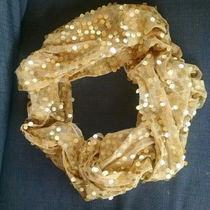Apt. 9, Gold-Sequened Infinity Scarf